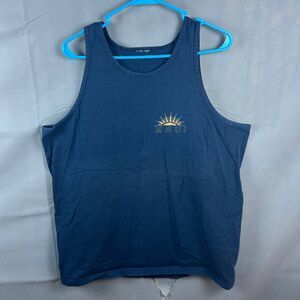 Maui Hawaiian Islands Graphics Tank Top Blue Pullover Sleeveless L